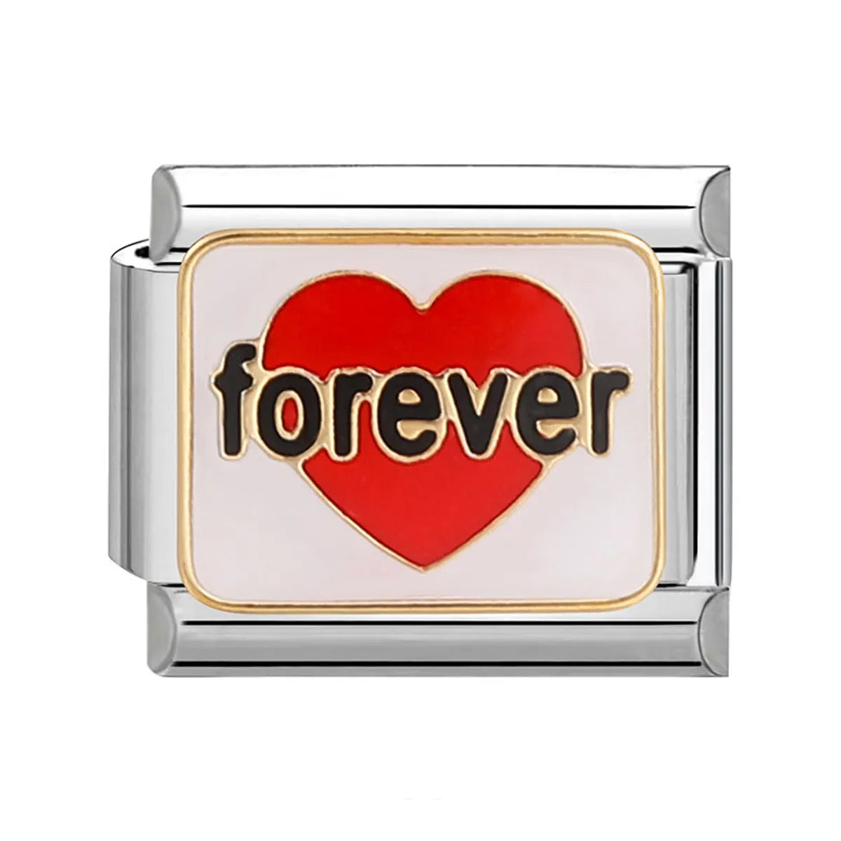 1 Piece 304 Stainless Steel Letter Heart Shape Italian Charms