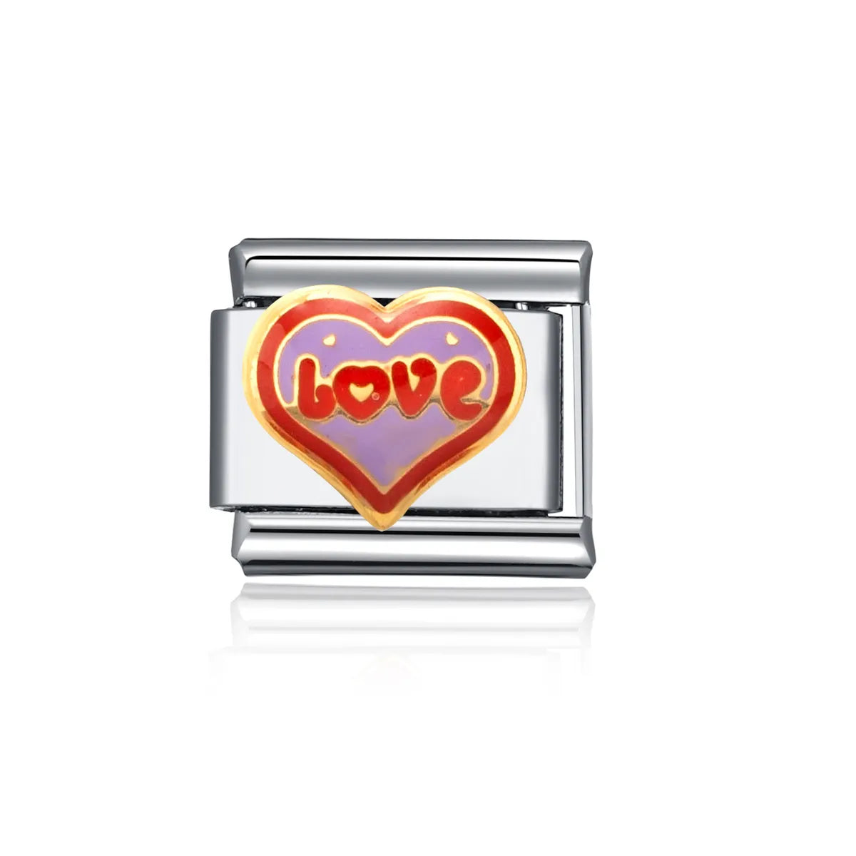 1 Piece 304 Stainless Steel Letter Heart Shape Italian Charms