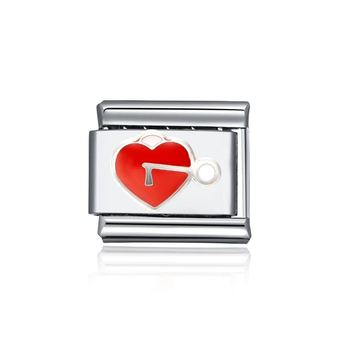 1 Piece 304 Stainless Steel Letter Heart Shape Italian Charms