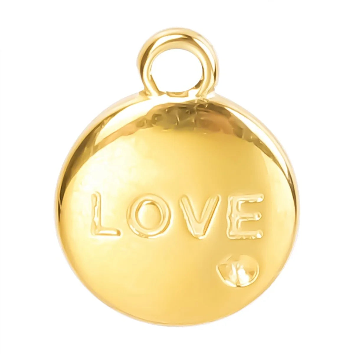 1 Piece 304 Stainless Steel Love Round Pendant