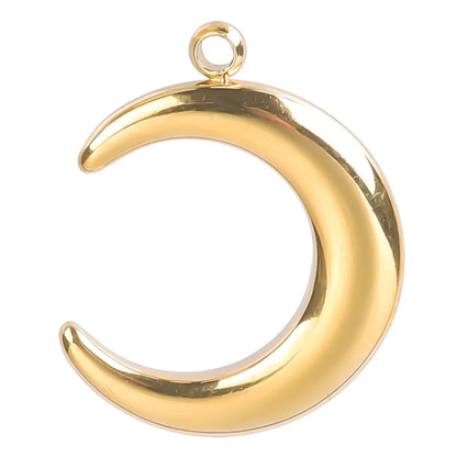 1 Piece 304 Stainless Steel Moon Pendant