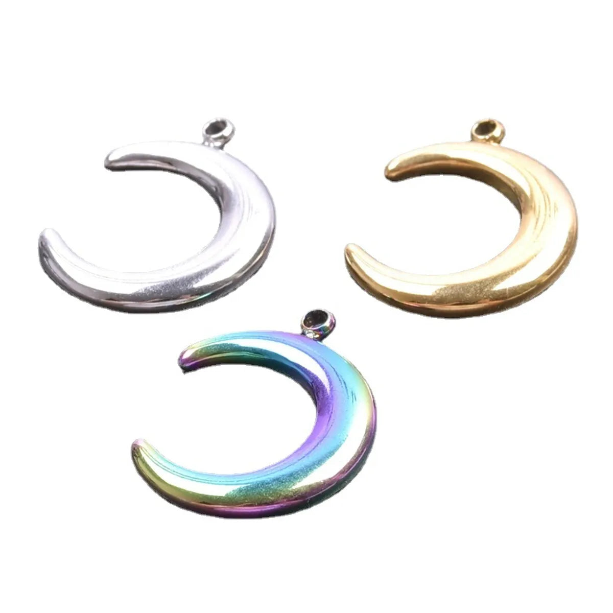 1 Piece 304 Stainless Steel Moon Pendant