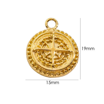 1 Piece 304 Stainless Steel Natural Stone 14K Gold Plated Geometric Heart Shape Life Tree Pendant