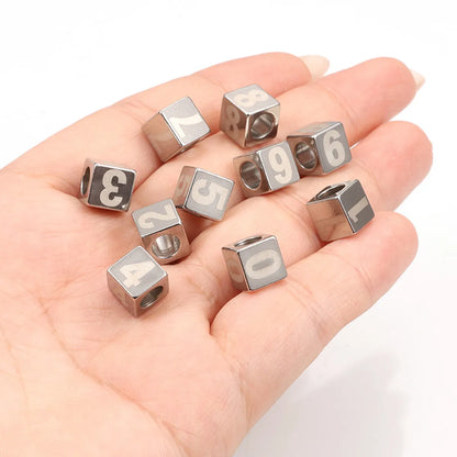 1 Piece 304 Stainless Steel Number Beads