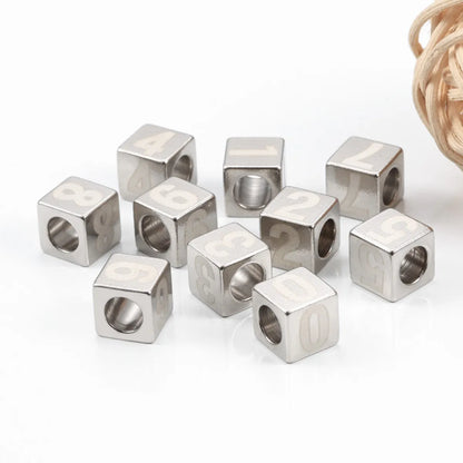 1 Piece 304 Stainless Steel Number Beads