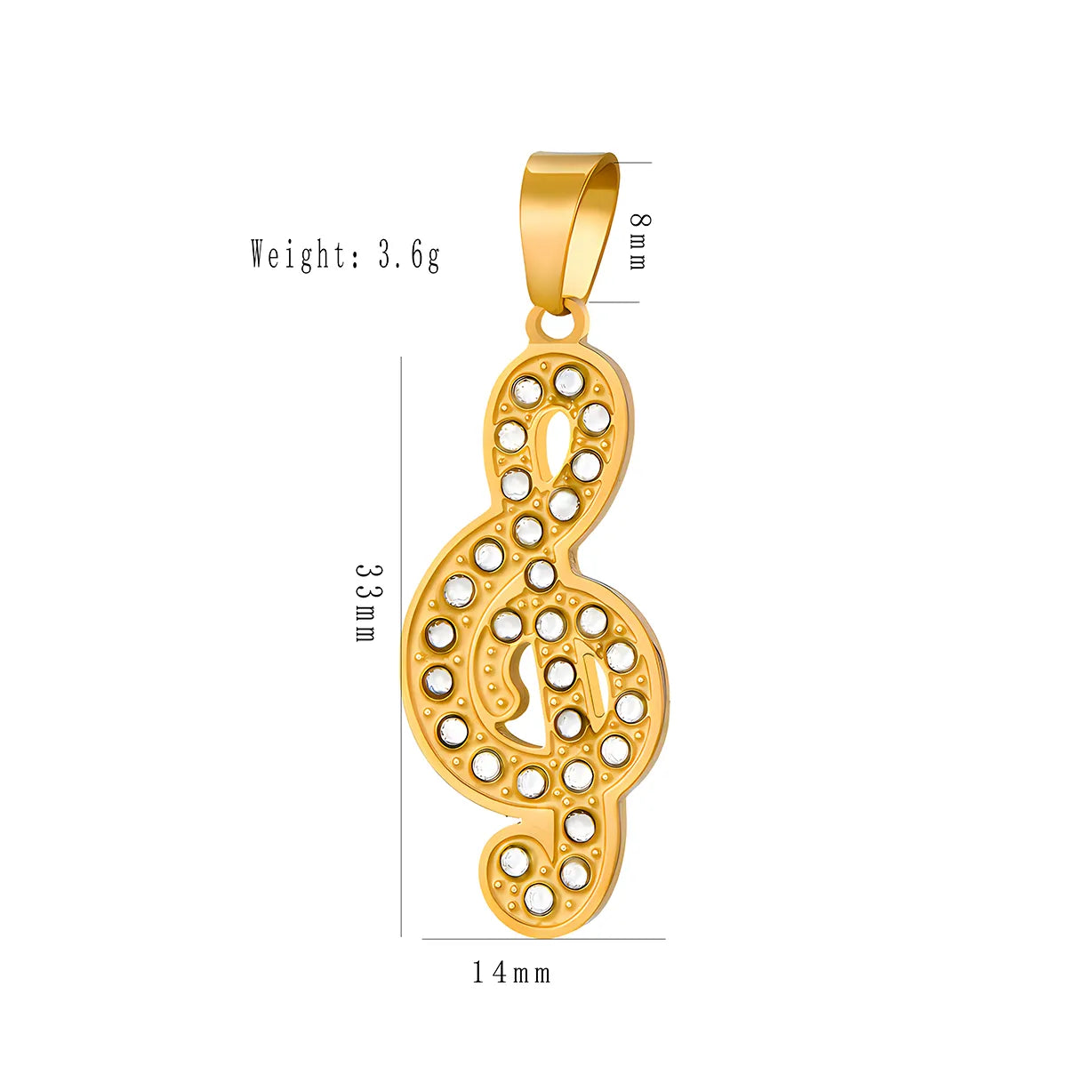 1 Piece 304 Stainless Steel Rhinestones 18K Gold Plated Cross Moon Butterfly Polished Pendant