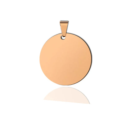 1 Piece 304 Stainless Steel Round Pendant