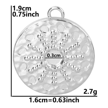 1 Piece 304 Stainless Steel Round Pendant