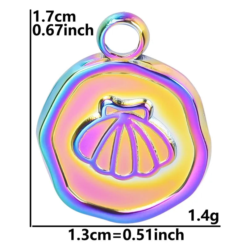 1 Piece 304 Stainless Steel Shell Pendant