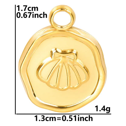 1 Piece 304 Stainless Steel Shell Pendant