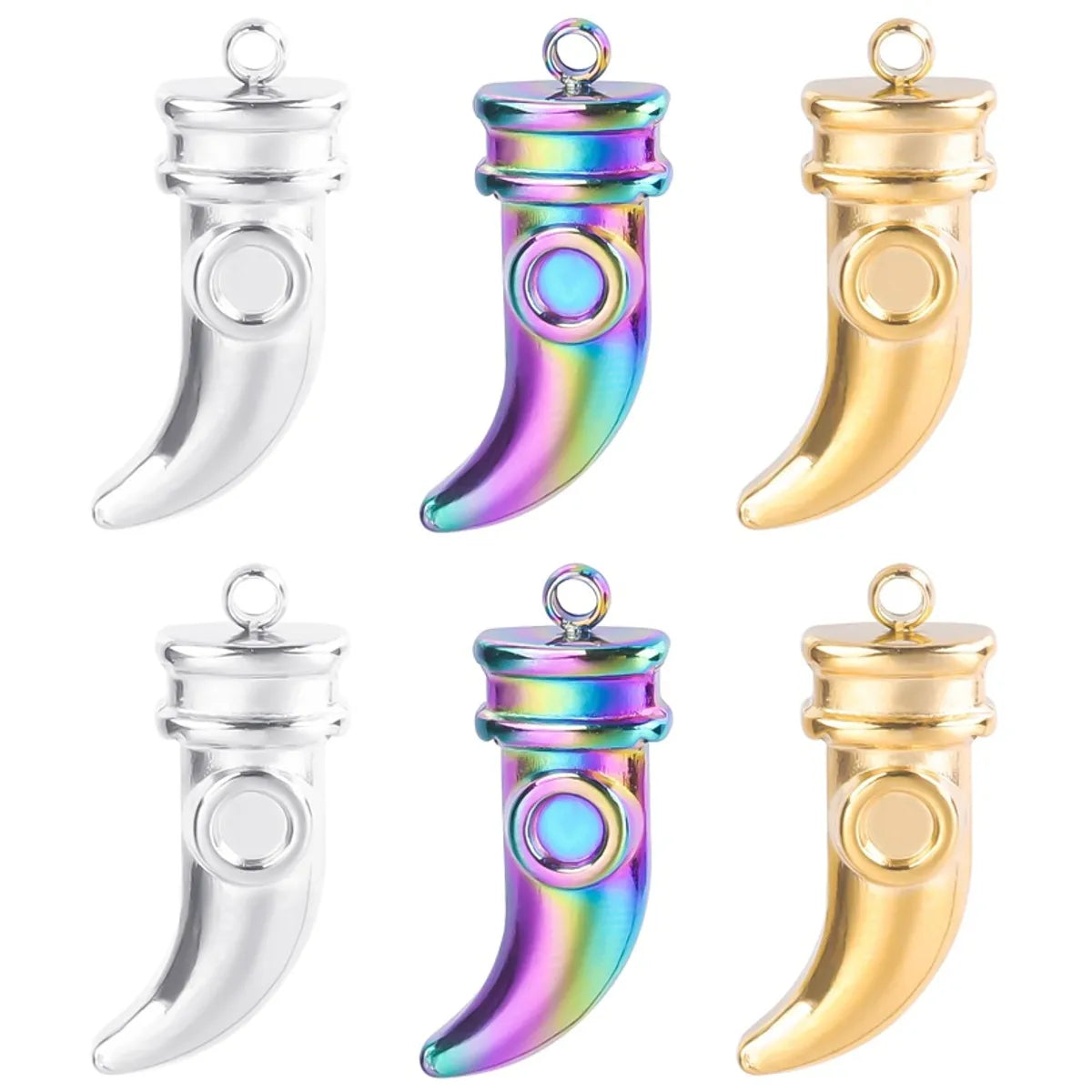 1 Piece 304 Stainless Steel Solid Color Pendant