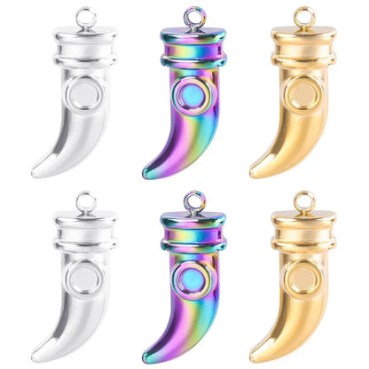 1 Piece 304 Stainless Steel Solid Color Pendant