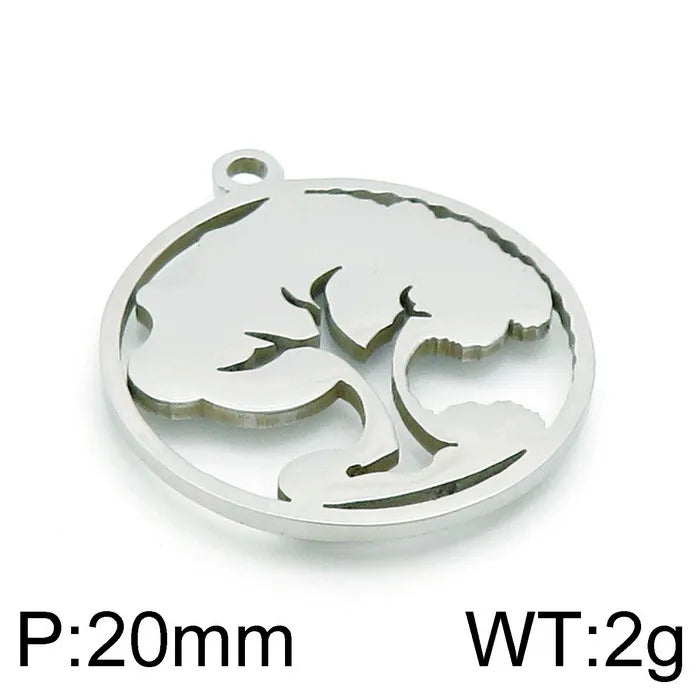 1 Piece 304 Stainless Steel Solid Color Pendant