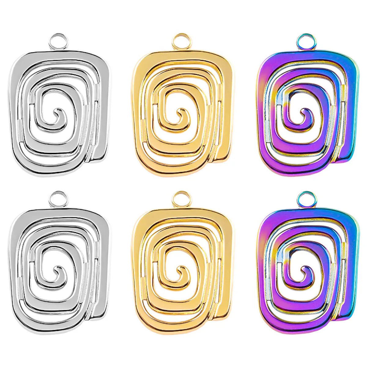 1 Piece 304 Stainless Steel Solid Color Pendant