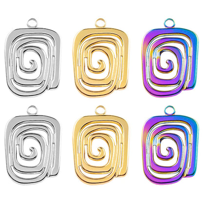 1 Piece 304 Stainless Steel Solid Color Pendant