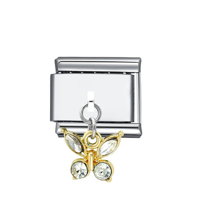 1 Piece 304 Stainless Steel Star Floral Butterfly Italian Charms