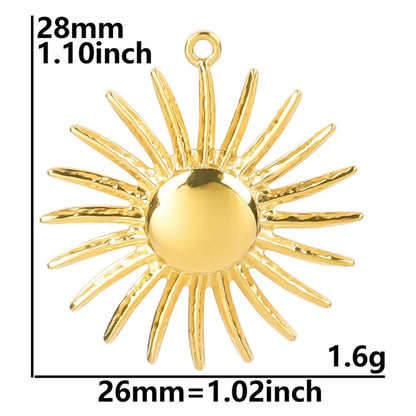 1 Piece 304 Stainless Steel Sun Pendant