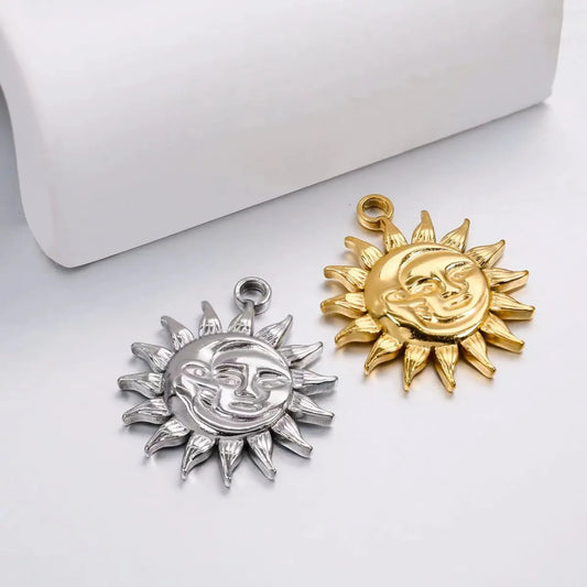 1 Piece 304 Stainless Steel Sun Pendant