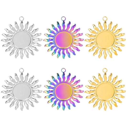 1 Piece 304 Stainless Steel Sun Pendant