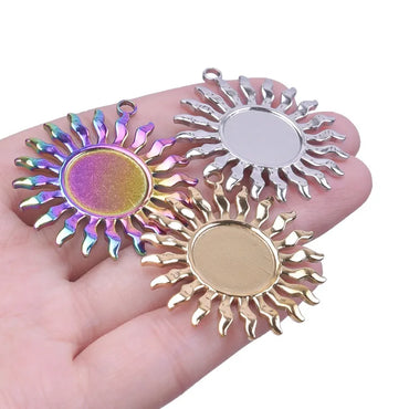 1 Piece 304 Stainless Steel Sun Pendant