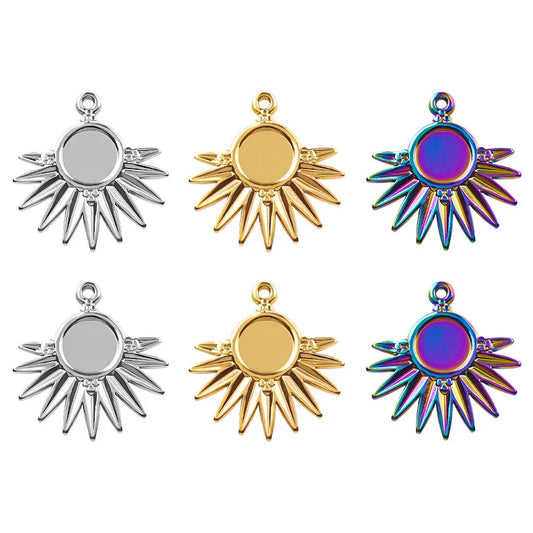 1 Piece 304 Stainless Steel Sun Pendant