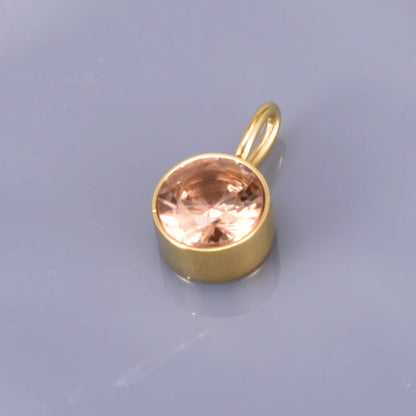 1 Piece 304 Stainless Steel Titanium Steel Rhinestones 18K Gold Plated Round Polished Pendant