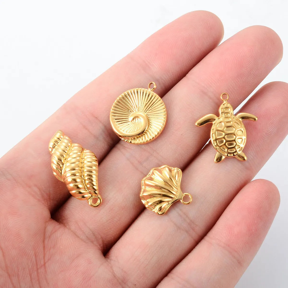 1 Piece 304 Stainless Steel Tortoise Conch Shell Pendant