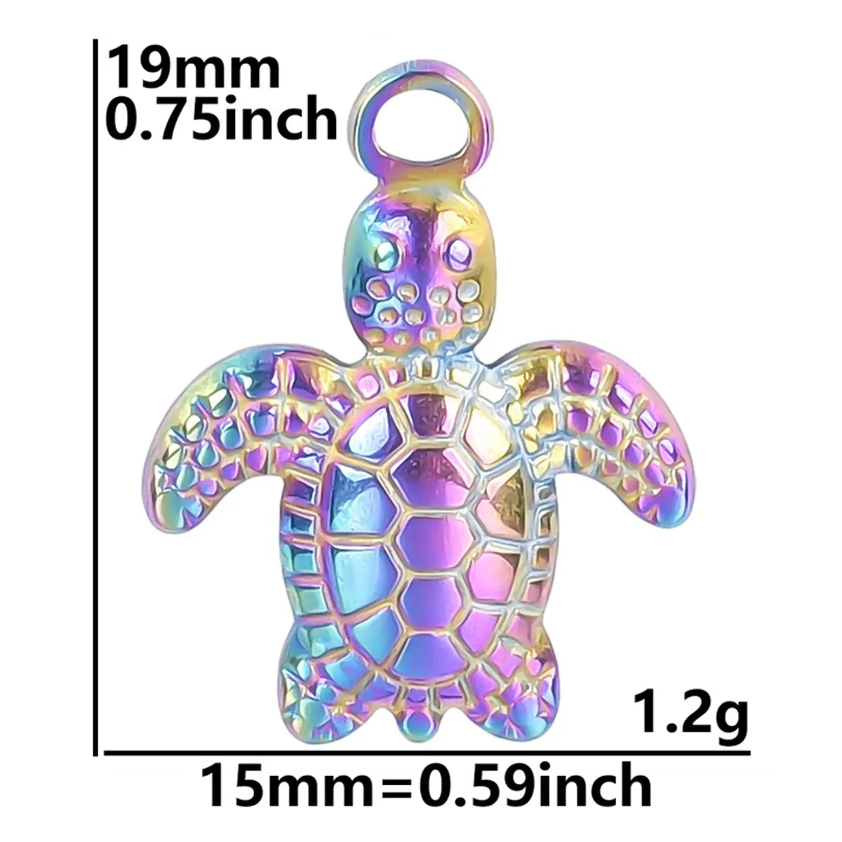 1 Piece 304 Stainless Steel Tortoise Pendant