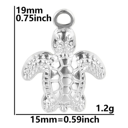 1 Piece 304 Stainless Steel Tortoise Pendant