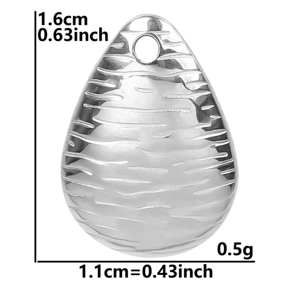 1 Piece 304 Stainless Steel Water Droplets Pendant