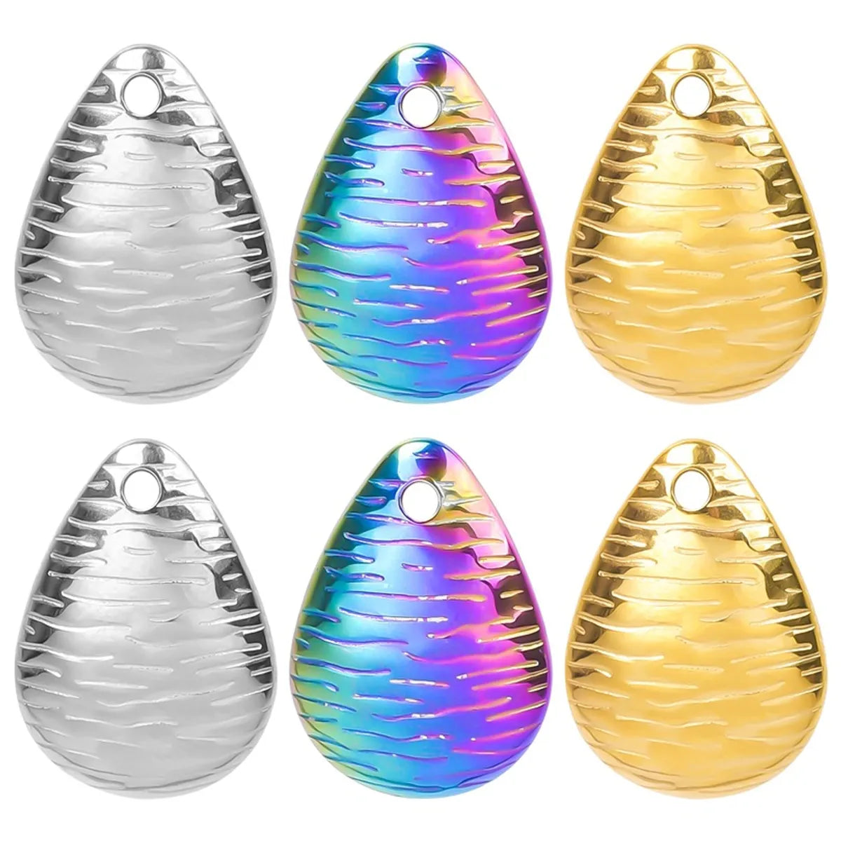 1 Piece 304 Stainless Steel Water Droplets Pendant