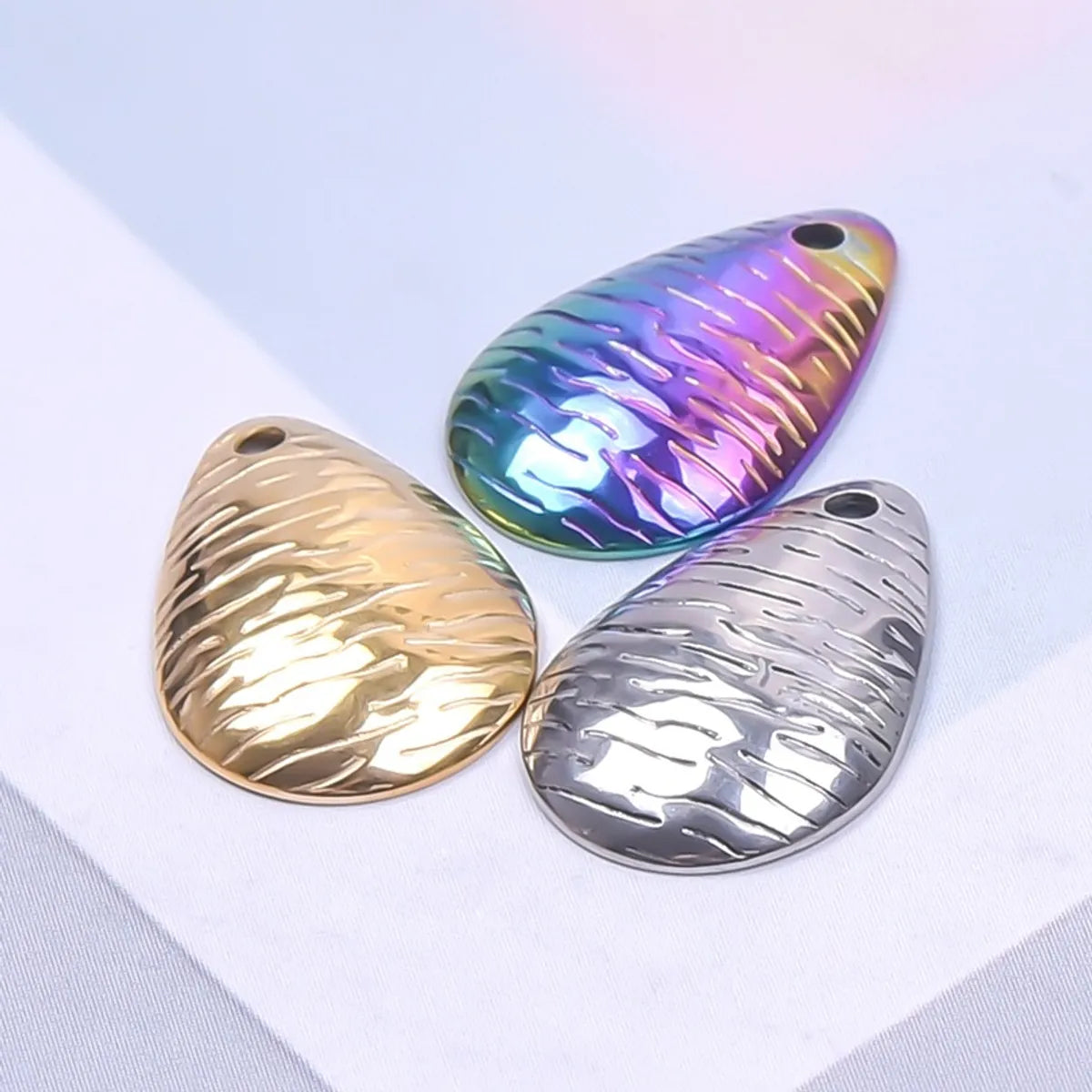 1 Piece 304 Stainless Steel Water Droplets Pendant