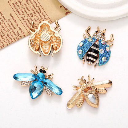 1 Piece 31*37mm 48*31mm Zinc Alloy Crystal Rhinestones Beetles Bee DIY Accessories