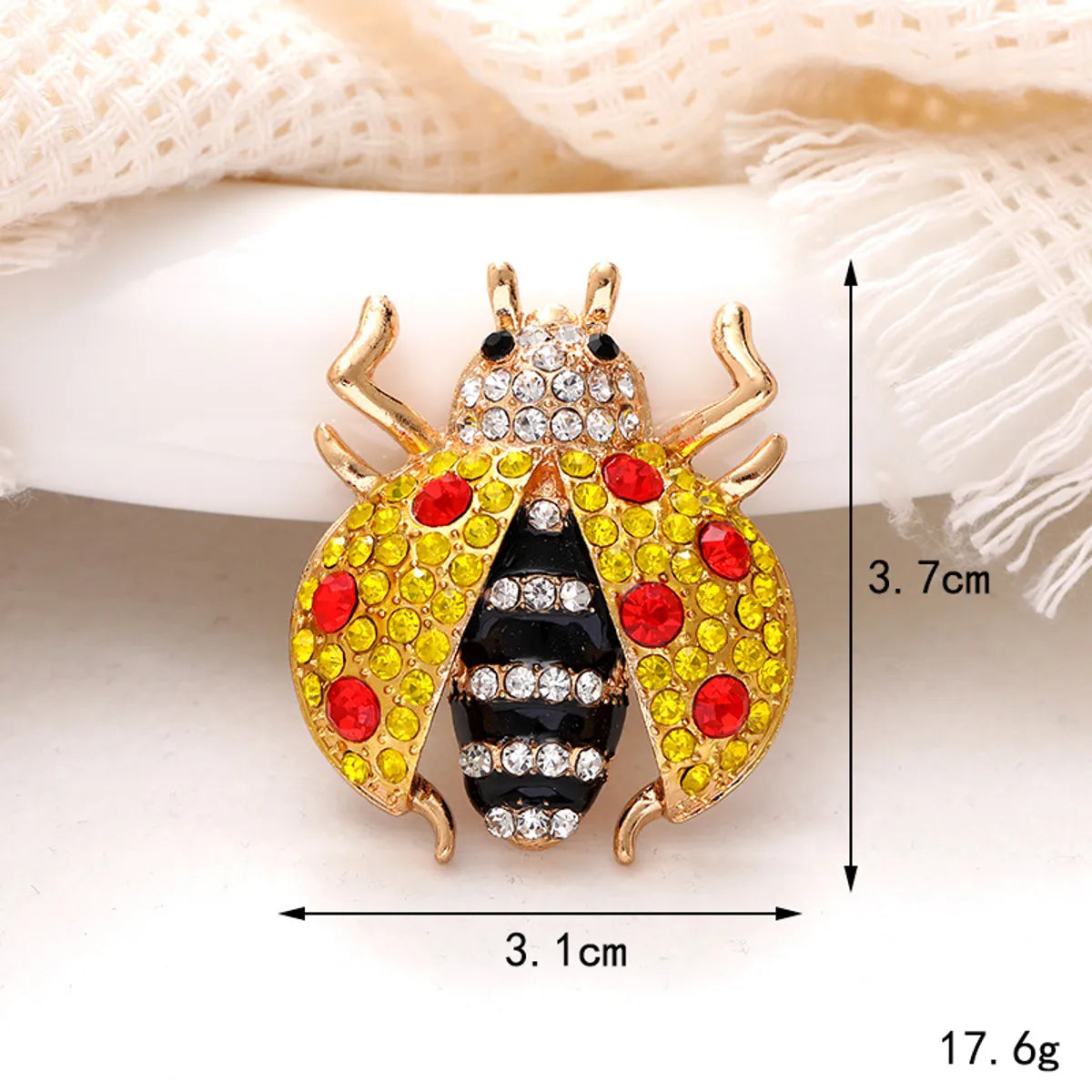 1 Piece 31*37mm 48*31mm Zinc Alloy Crystal Rhinestones Beetles Bee DIY Accessories