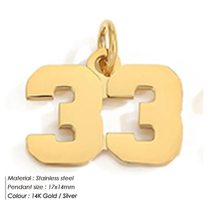 1 Piece 316 Stainless Steel  14K Gold Plated Number Pendant