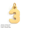 1 Piece 316 Stainless Steel  14K Gold Plated Number Pendant