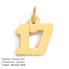 1 Piece 316 Stainless Steel  14K Gold Plated Number Pendant