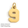 1 Piece 316 Stainless Steel  14K Gold Plated Number Pendant