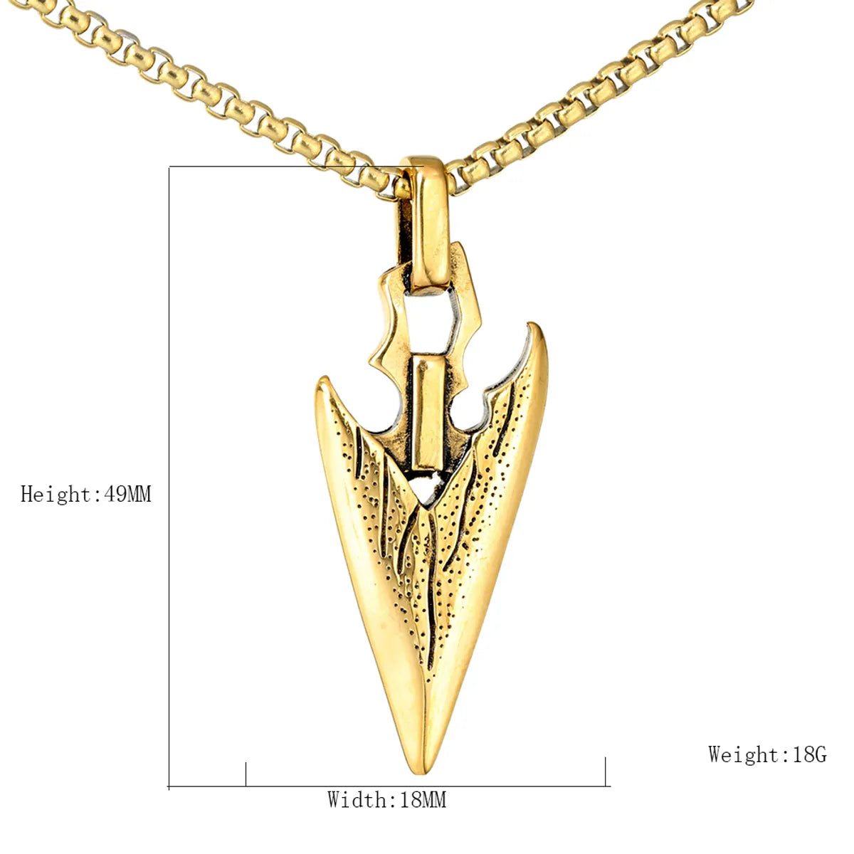 1 Piece 316 Stainless Steel  Arrow Pendant Chain