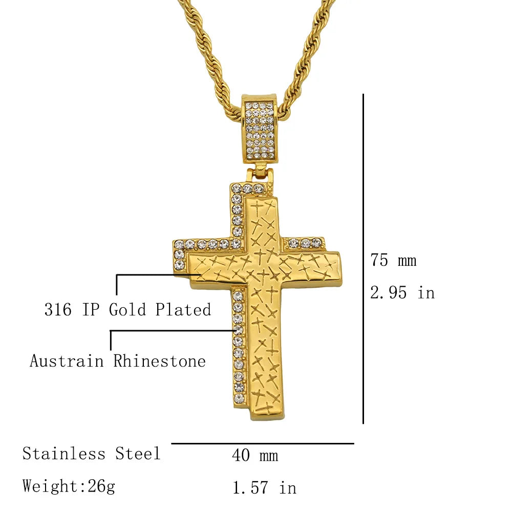 1 Piece 316 Stainless Steel  Cross Pendant