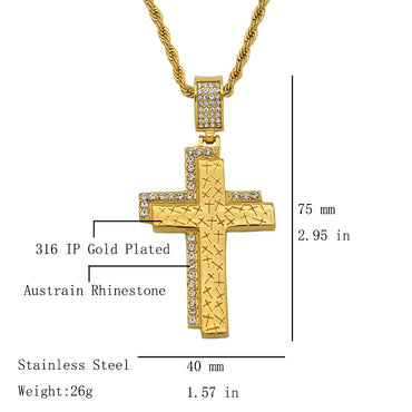 1 Piece 316 Stainless Steel  Cross Pendant