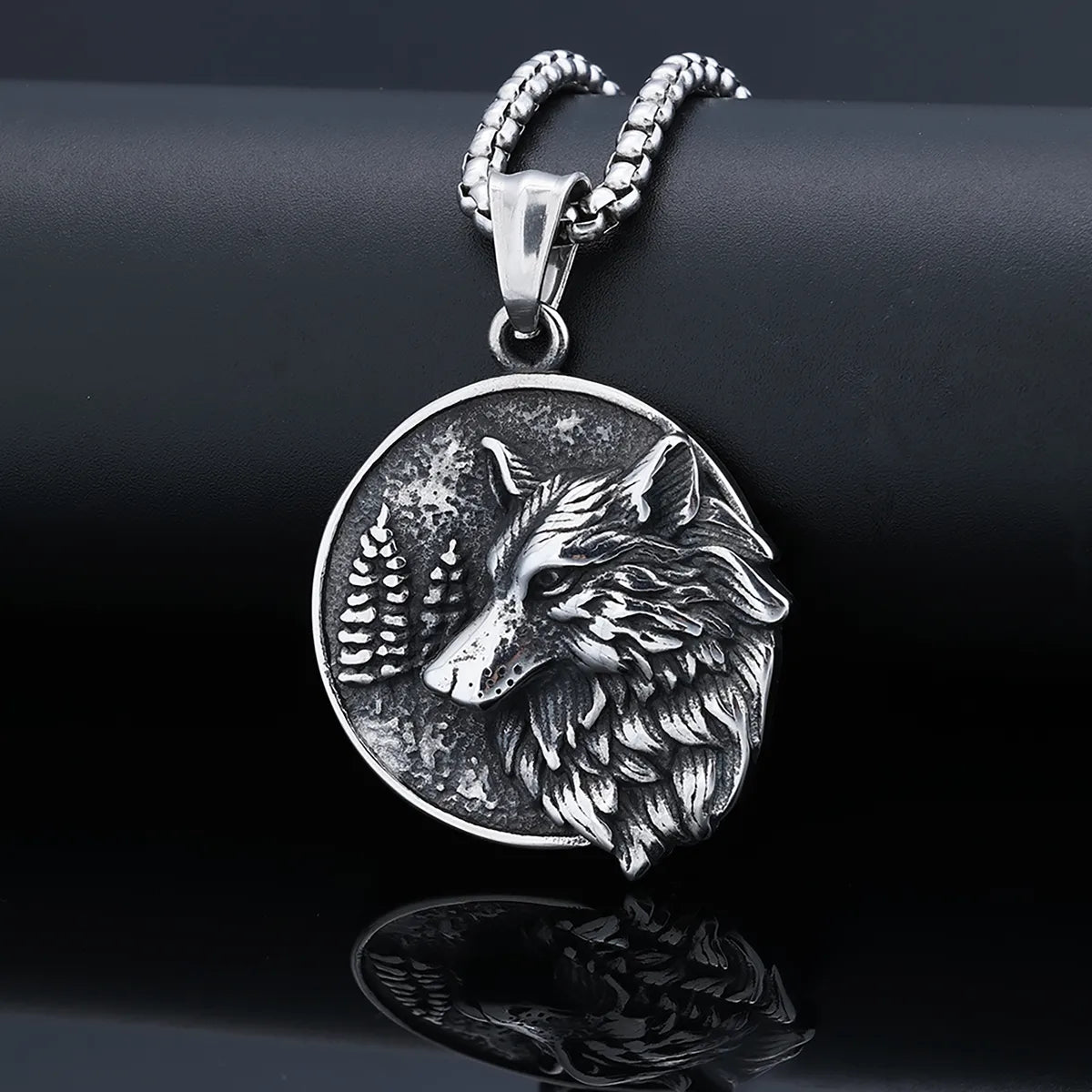 1 Piece 31.5*45.8mm 316 Stainless Steel  Animal Round Polished Pendant Chain