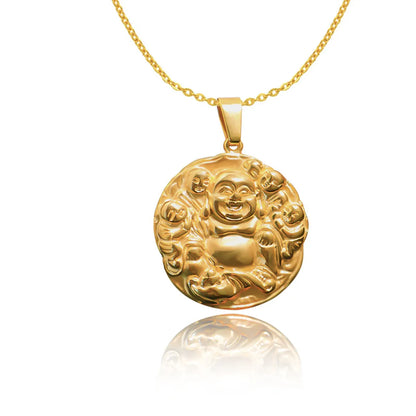 1 Piece 31.5*30mm 45.5*38.6mm 304 Stainless Steel 24K Gold Plated Buddha Printing Pendant