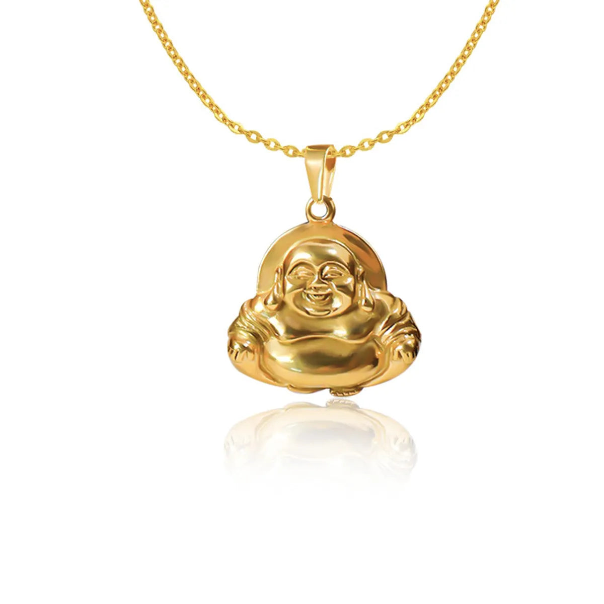 1 Piece 31.5*30mm 45.5*38.6mm 304 Stainless Steel 24K Gold Plated Buddha Printing Pendant