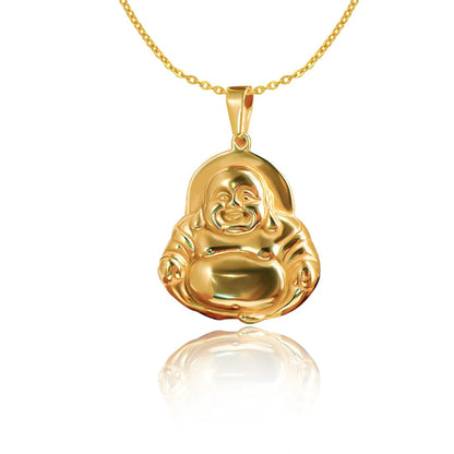 1 Piece 31.5*30mm 45.5*38.6mm 304 Stainless Steel 24K Gold Plated Buddha Printing Pendant