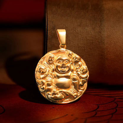 1 Piece 31.5*30mm 45.5*38.6mm 304 Stainless Steel 24K Gold Plated Buddha Printing Pendant