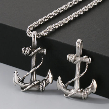 1 Piece 32*21mm 304 Stainless Steel Anchor Pendant Chain