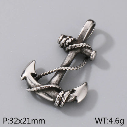 1 Piece 32*21mm 304 Stainless Steel Anchor Pendant Chain