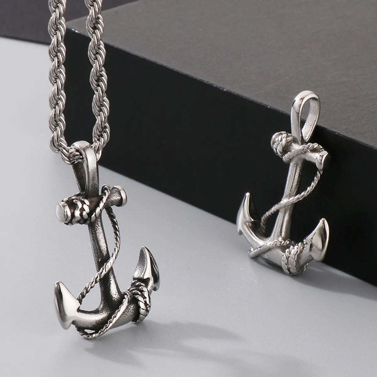 1 Piece 32*21mm 304 Stainless Steel Anchor Pendant Chain