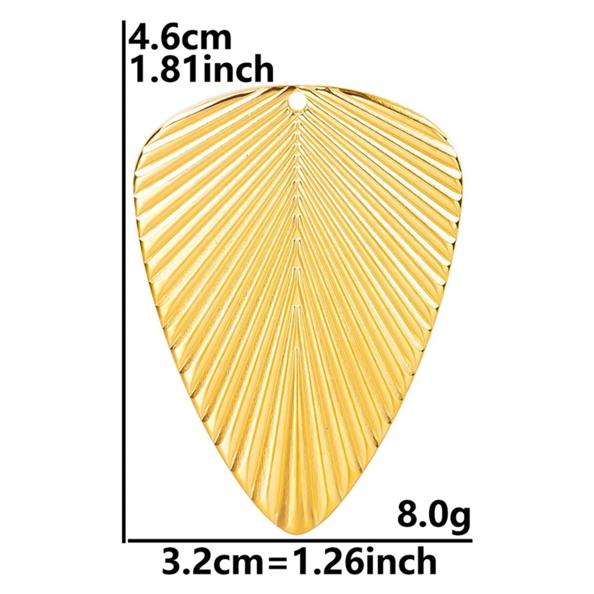 1 Piece 32*46mm Hole 1~1.9mm 304 Stainless Steel 18K Gold Plated Leaves Pendant